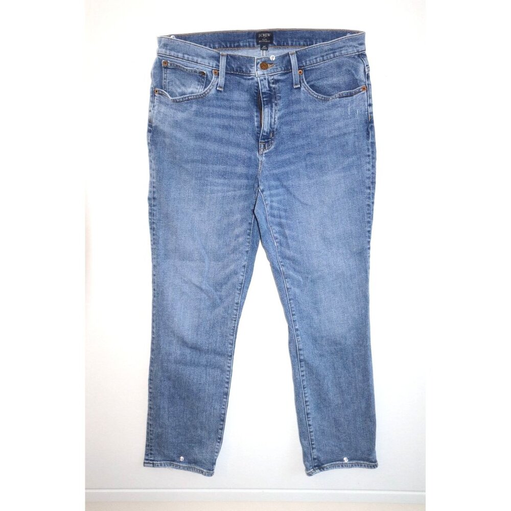 J.Crew Classic Vintage Straight Jeans Medium Wash High Rise Denim Ankle Size 30